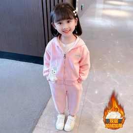 女童秋冬款2025新款网红星黛露小童两件套原版布料双层加绒加厚