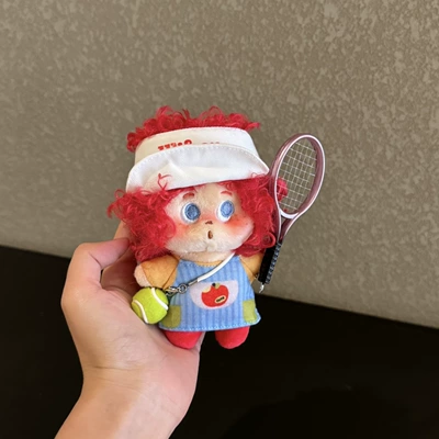 Pluş açarlıqlar: Freckles Keychain Toy Accessory - white-hat-red-tennis-ball-red-explosion-pendant