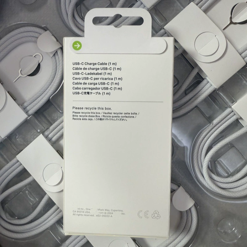 Apple, оригинальный iPhone 16, тканный iPhone16 Pro, кабель зарядки, 60W