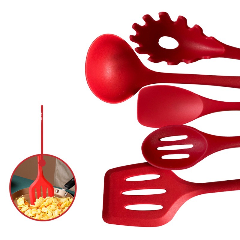 Espátula de silicona cuchara de sopa 10 piezas de grado alimenticio sartén antiadherente espátula de silicona resistente a altas temperaturas traje de cocina de silicona al por mayor