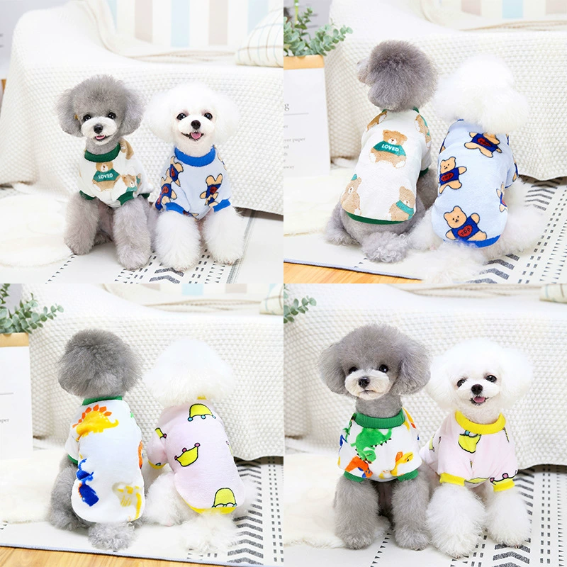 Осенне-Зимний новый хлопок шерсть две ноги теплая одежда для собак милый Повседневный принт многоцветный