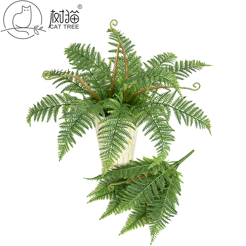 Simulation d'arbre artificiel pour chat, plante verte, fausse fleur, plante d'orchidée persienne à 9 têtes, mur d'herbe en plastique, fabricant de source d'herbe