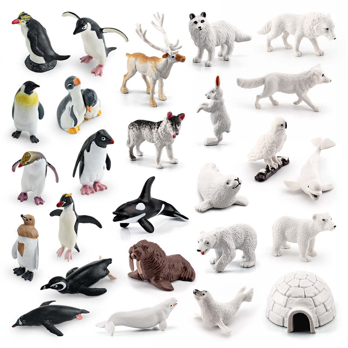 Exportación transfronteriza simulación modelo de animales polares mini animales de invierno ártico beluga morsa cognición educación temprana decoración