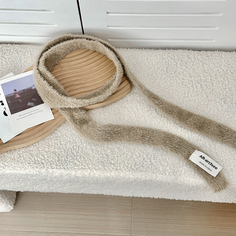 Bufandas de invierno de alta calidad nicho de diseño de lana estrecha decoración de color sólido bufandas de invierno cálidas bufandas al por mayor