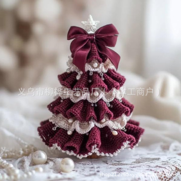 跨境新品 Crochet Christmas Tree Kit DIY钩针圣诞树套件|undefined