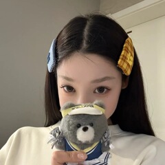 日系可爱格纹爱心水滴发夹甜美少女心发饰头饰拍照布艺发卡掰掰夹