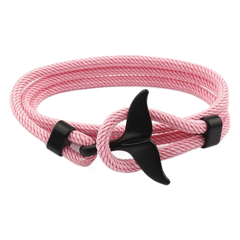 European and American whale tail multi-color woven hand rope double buckle adjustable fashion couple student girlfriends gift