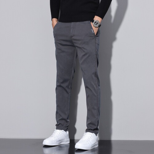 Chaulunbu Light Mature High-End Casual Pants: Men's Spring/Summer Straight Fit, Slimming Korean-Style Trendy Business Suit Pants