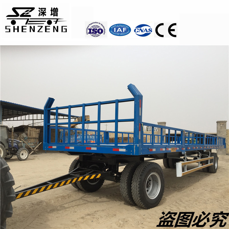 20吨场内中专运输设备用拖车平板拖车 拖拉机牵引车 充气式运输车