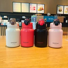 尚泰戶外運動吸管杯子316L不鏽鋼兒童保溫杯男女生便攜大容量水杯