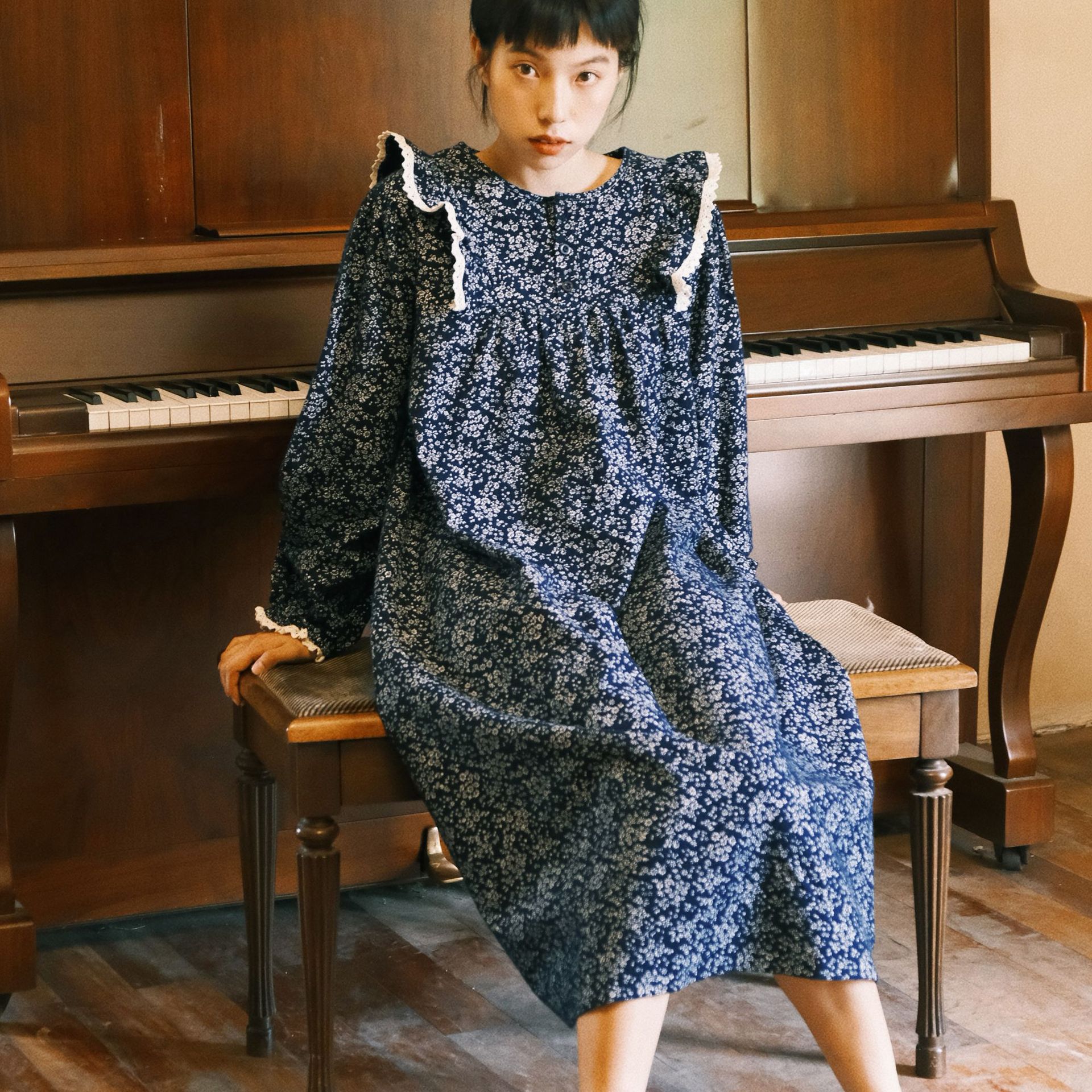 Brushed freesia nightgown