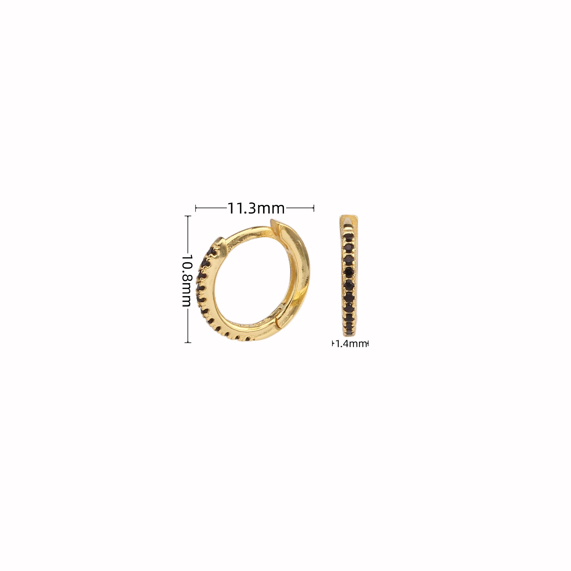 1 Pair Simple Style Circle Sterling Silver Inlay Zircon White Gold Plated Gold Plated Earrings display picture 5