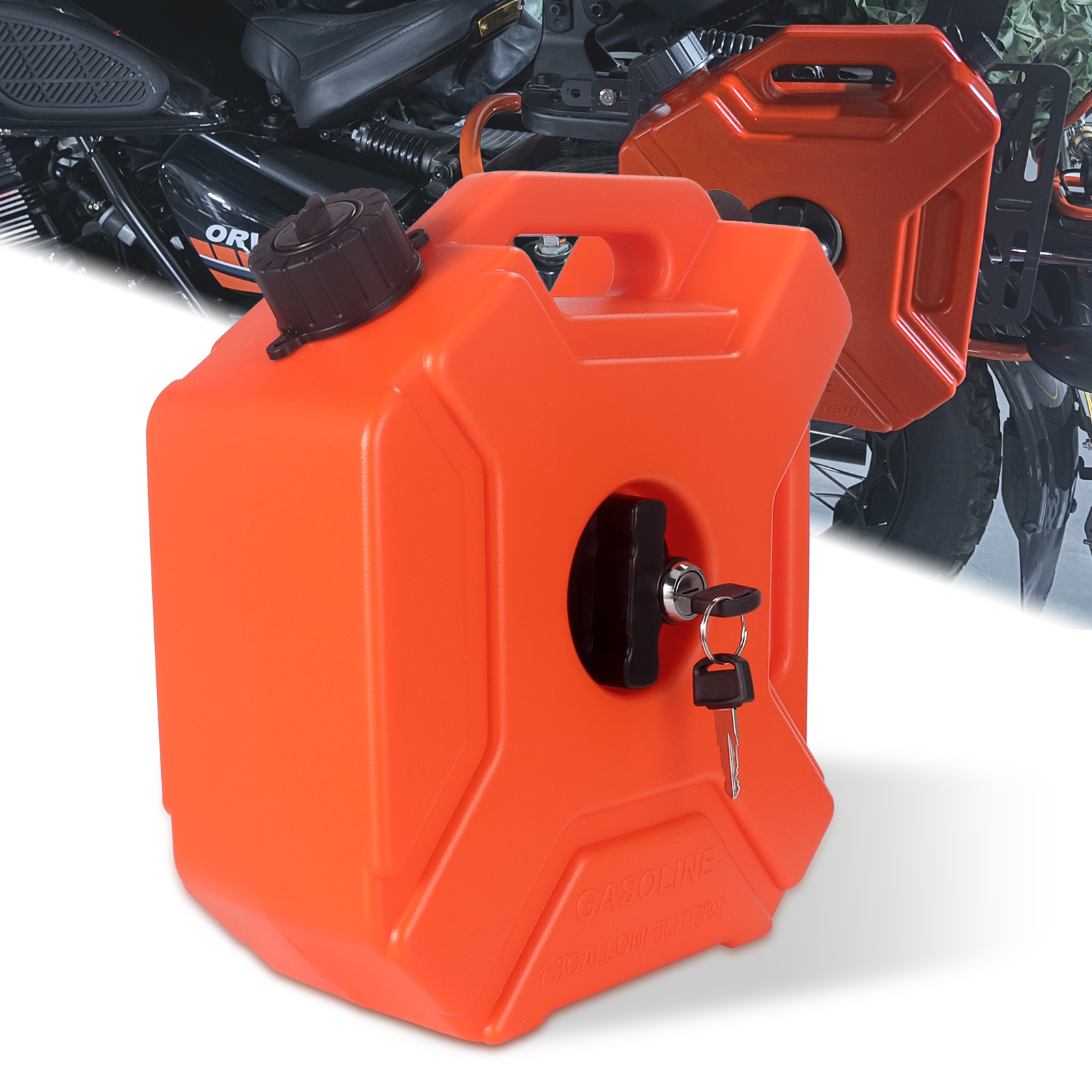 Wholesale 5L Car and Motorcycle Plastic Fuel Tank Spare Oil Barrel Refueling Barrel Gasoline Pot Motorcycle Travel Self-Driving Auxiliary Fuel Tank