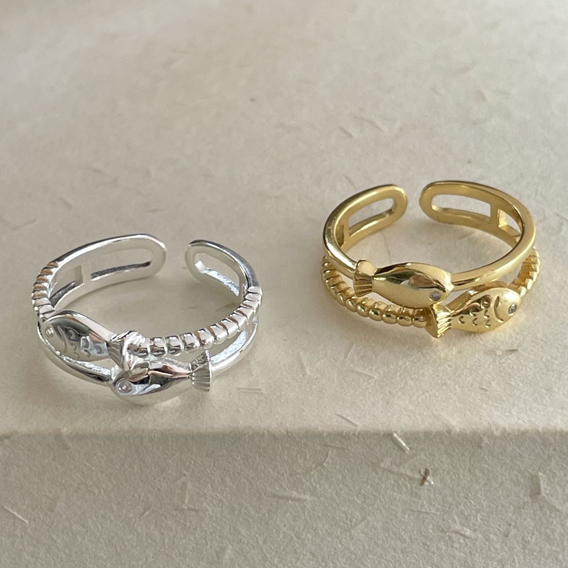 2g Weight Rings Classification Adjustable Ring Size 1 Piece Quantity Daily Occasion 925 Sterling Silver Material Fish Pattern Women's Gender Simple Style Style 925 Sterling Silver Fish Rings 925 Sterling Silver Rings 17