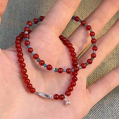 新しい中国風の赤と青のビーズの魚のブレスレット女性のニッチデザインのアパタイトビーズのハイエンドの中国風のブレスレット
