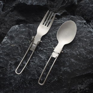 Industrial Style Outdoor Portable Tableware Folding Fork Spoon Camping Picnic Stainless Steel Fork Spoon Spoon Spoon