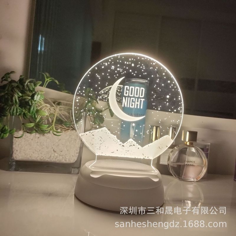 創意新奇特贈り物スマートbluetooth音楽小夜灯携帯電話スタンド香薫LED雰囲気音楽電気スタンド|undefined