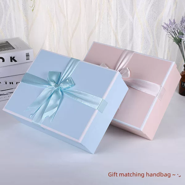 Valentine's Day Pink Bow Gift Box Souvenir Gift Box Cosmetics Clothing Packaging Box Empty Box Wholesale