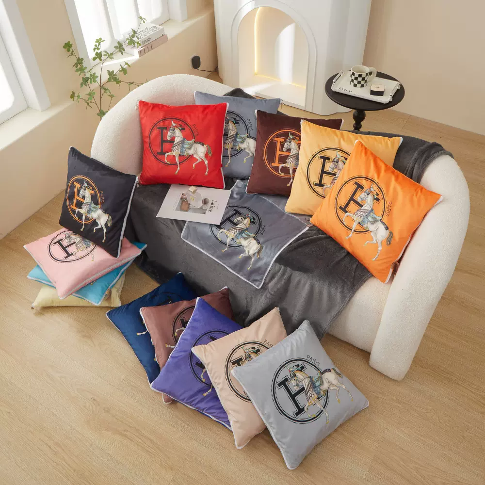 厂家直销一件代发天鹅绒印花二合一抱枕被法兰绒毛毯夏季两用靠垫