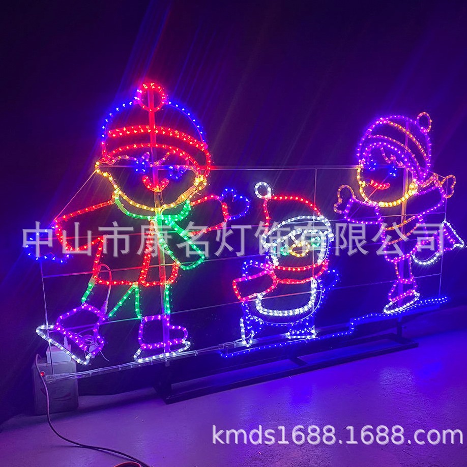 多色造型灯图案灯画五星灯杆装饰彩灯灯带轮廓花纹220V变色七彩