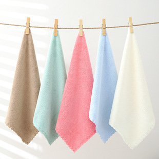 Factory wholesale coral fleece square towel children's face towel 30*30cm small gift logo factory generation