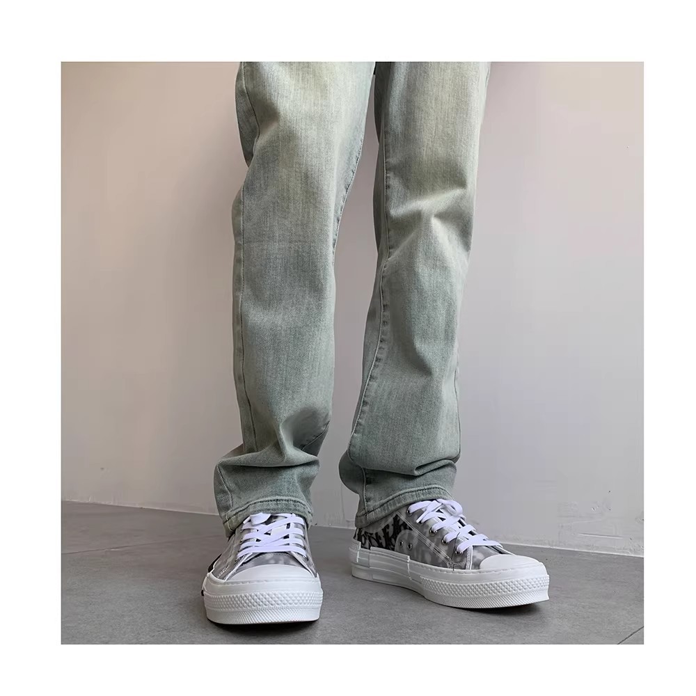 Men's High Elasticity Yellow Mud Dyed Straight Leg Jeans Loose Fitting Trendy Casual Retro Slimming Extra Long Pants_mkmklike.com