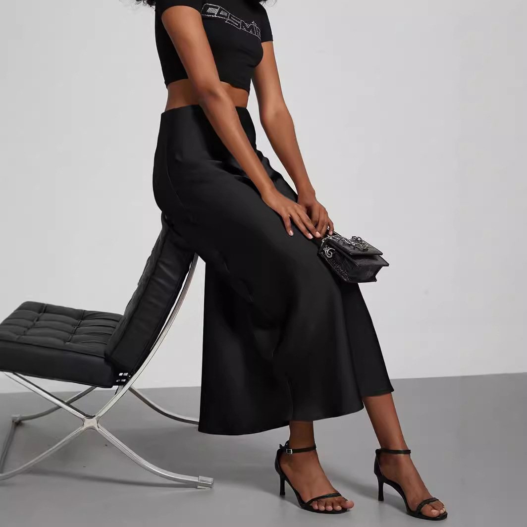 elegant silky fitted skirt