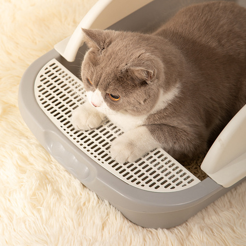 Cat supplies deodorizing litter box with anti-splashing full and half enclosed household large cat toilet cat litter box cat poop bin