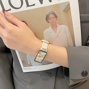 For Huawei bracelet 9/8/7NFC strap imitation leather pattern silicone band6pro wristband new silicone glory wisdom