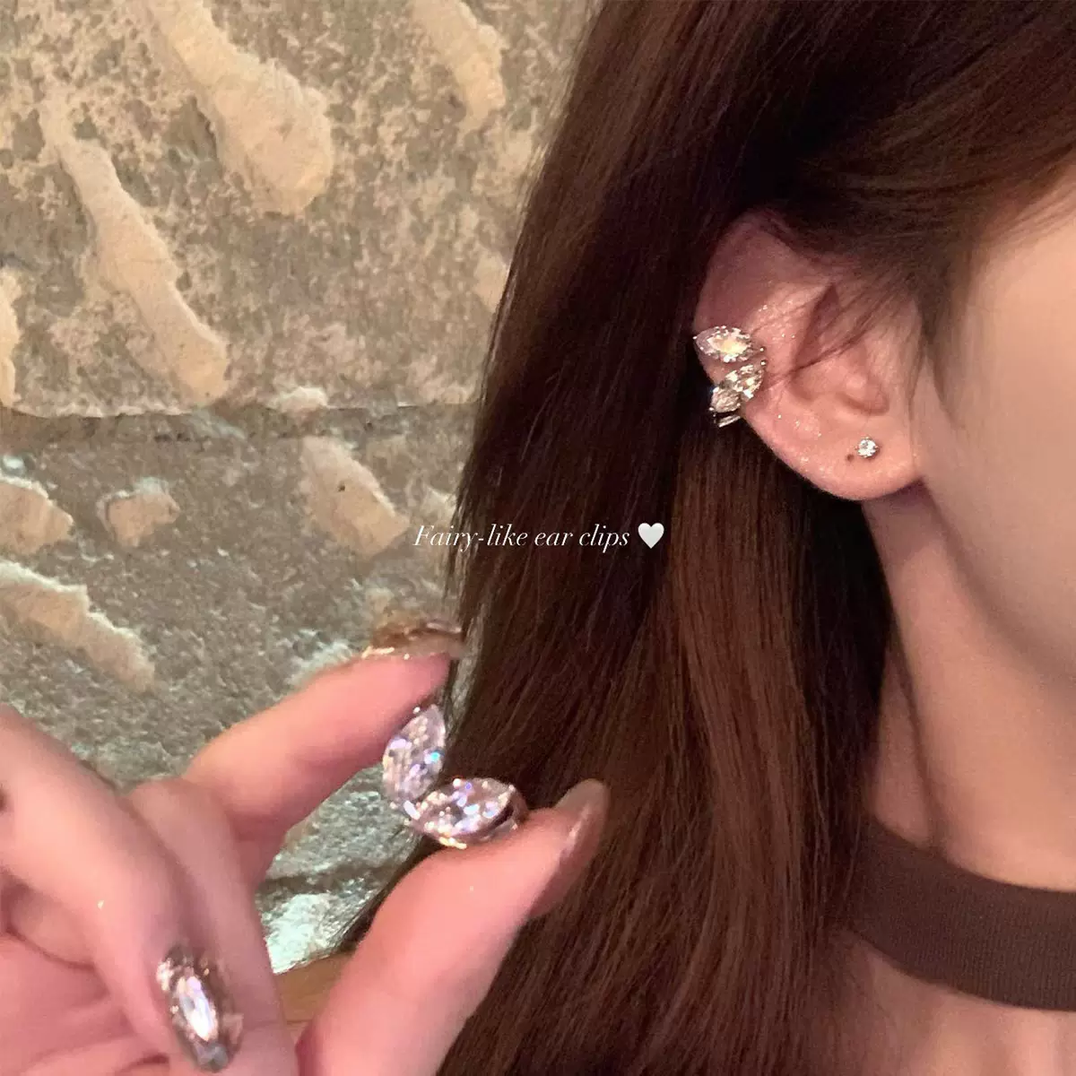 爆闪锆石精灵耳骨夹女轻奢高级感无耳洞耳夹耳饰独特漂亮气质耳环