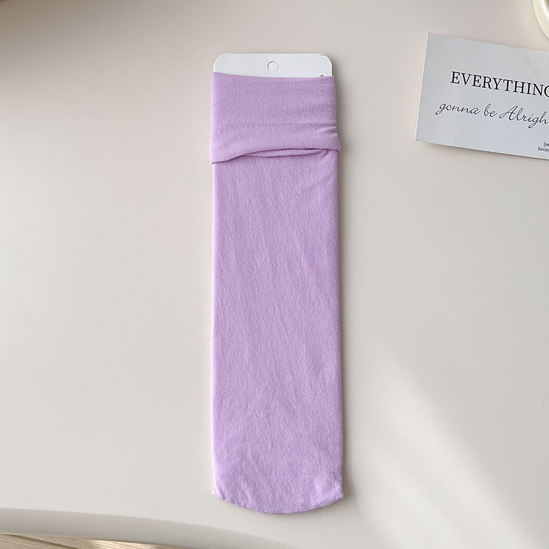 La primavera y el verano delgados calcetines de hielo de terciopelo de color sólido calcetines de pila macaron color a juego largo estilo japonés calcetines de estudiante de media pantorrilla