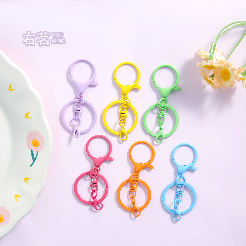 Colorful Zinc Alloy Round Lobster Clasp Four-Piece Set, Painted DIY Accessories, Small Pendants, Keychains, Doll Accessories Wholesale Colorful Zinc Alloy Round Lobster Clasp Four-Piece Set, Painted DIY Accessories, Small Pendants, Keychains, Doll Accessories Wholesale