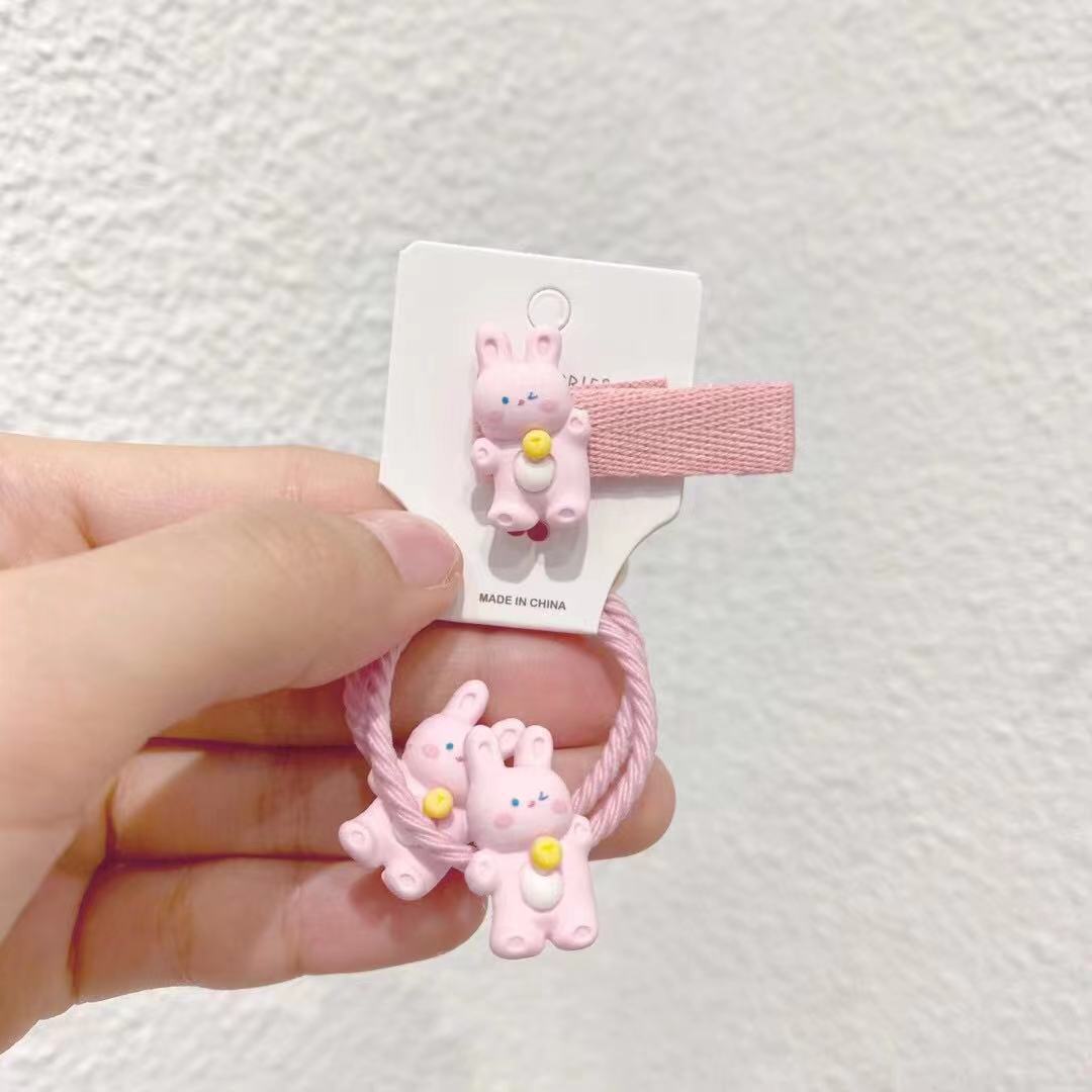 Lindo pequeño animal horquilla coreano ins Internet celebridad bebé horquilla pequeña banda de pelo no duele el pelo pequeño banda de goma flequillos clip