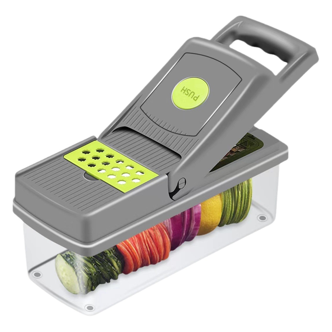 Cortador de verduras multifunción para cocina, rallador, cortador en cubos y juliana, portátil y fácil de limpiar, producto transfronterizo