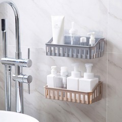 Traceless Hole Bathroom Shelf Screw-Free Toilet Plastic Wall Mount Rack Organizer Cleansing Rack Bathroom Accessories