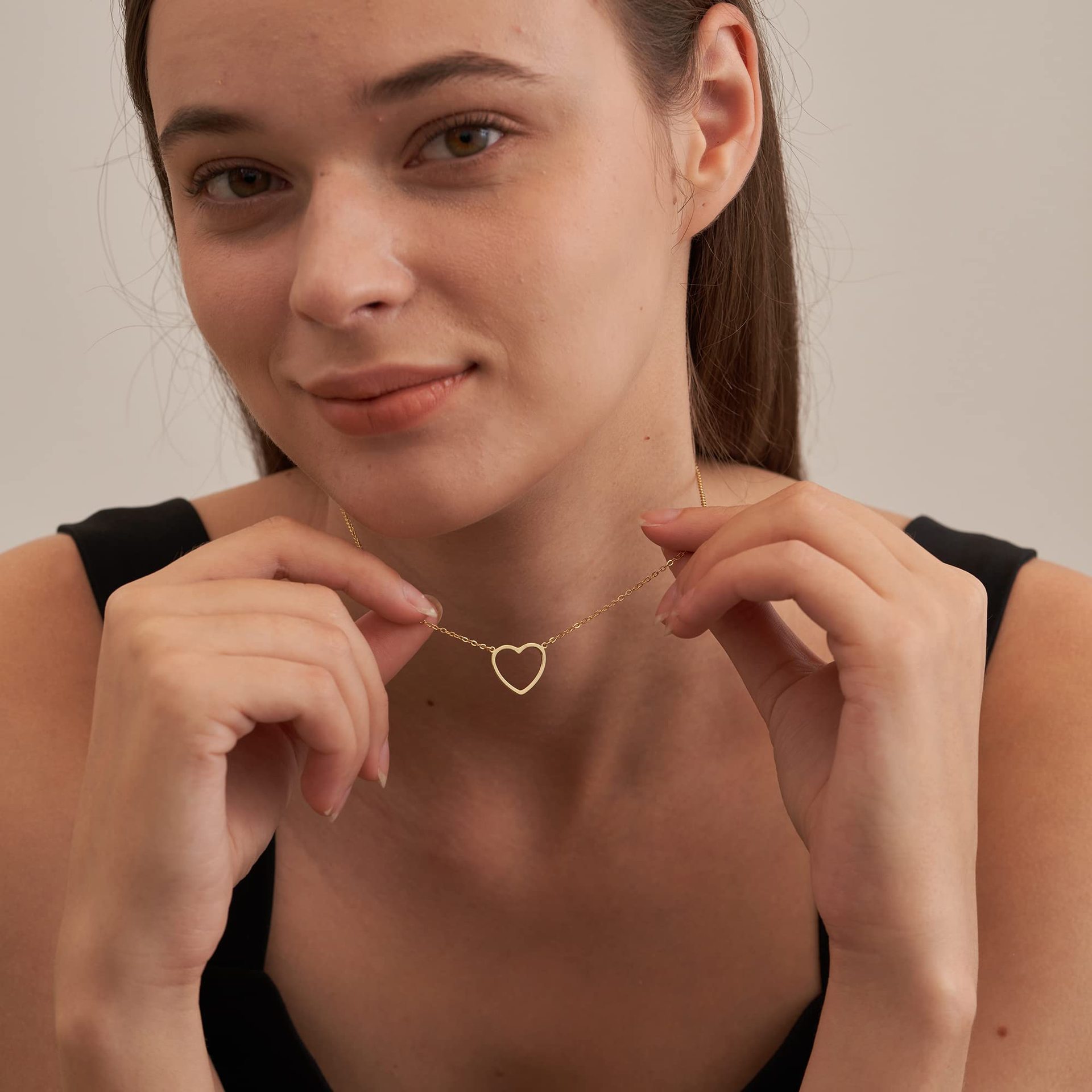 Stainless Steel, Titanium Steel Material Simple Style Heart Shape Stainless Steel Titanium Steel Plating Necklace