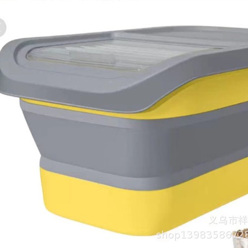 Transfronterizo 2026 barril plegable de comida para perros cocina anti-mould barril de almacenamiento de grano a prueba de humedad barril de arroz barril de harina barril de arroz caja de almacenamiento