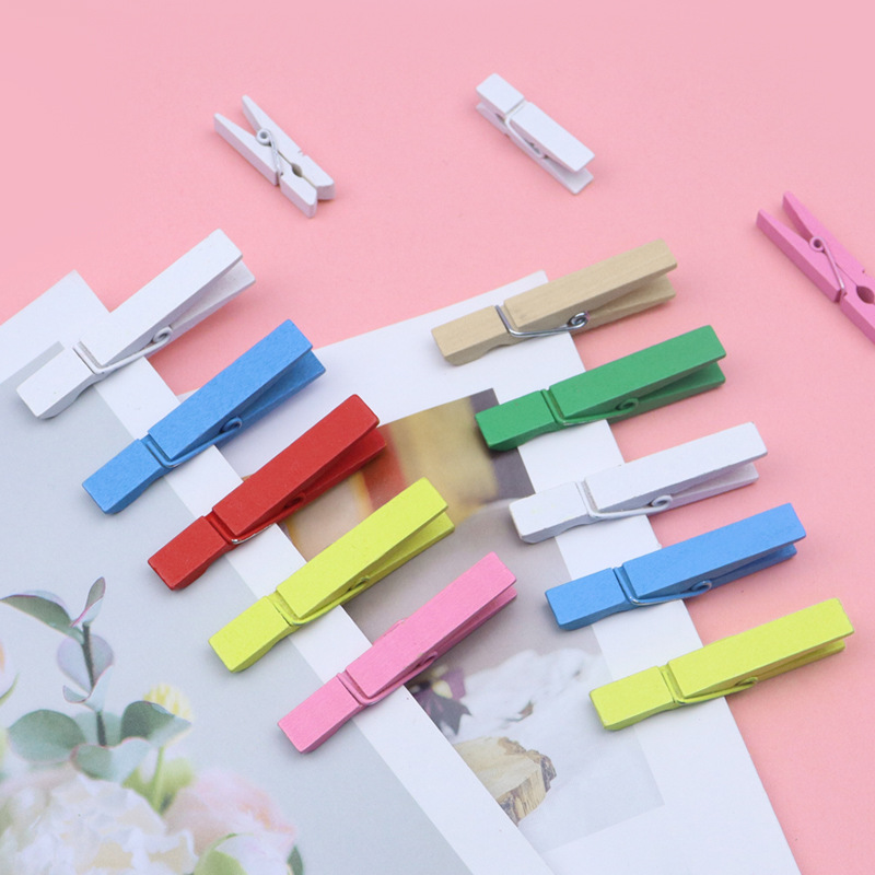 Ventas directas de fábrica 2.5 ~ 7,2 cm, clip de madera de color de madera, clip de almacenamiento, clip de foto de clip de madera pequeño, artesanía de madera