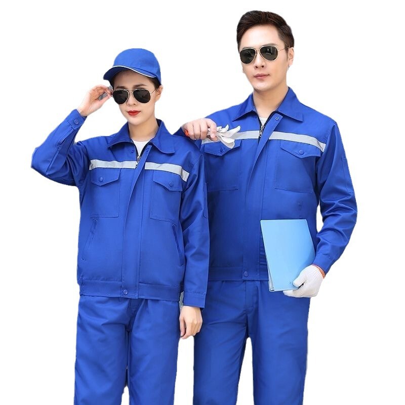 春と秋の反射ストリップ作業服スーツ自動車修理工場建設現場耐摩耗性作業服ワークショップ炭鉱溶接機労働保護服|undefined