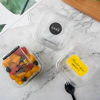 Толстая прозрачная коробка для жареного йогурта Упаковка для фруктовой рыбалки Коробка для упаковки соевого молока Му Si Одноразовая коробка для торта