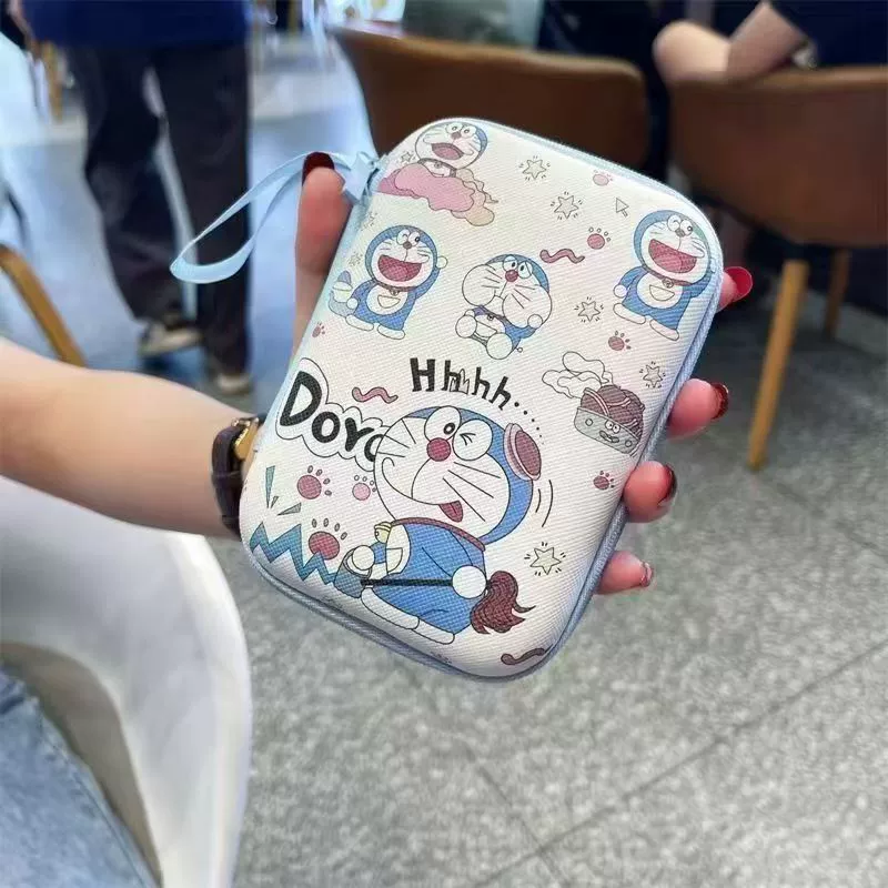 Празз Cartoon rectangular headphones, organizer bag, wallet, charger, storage box