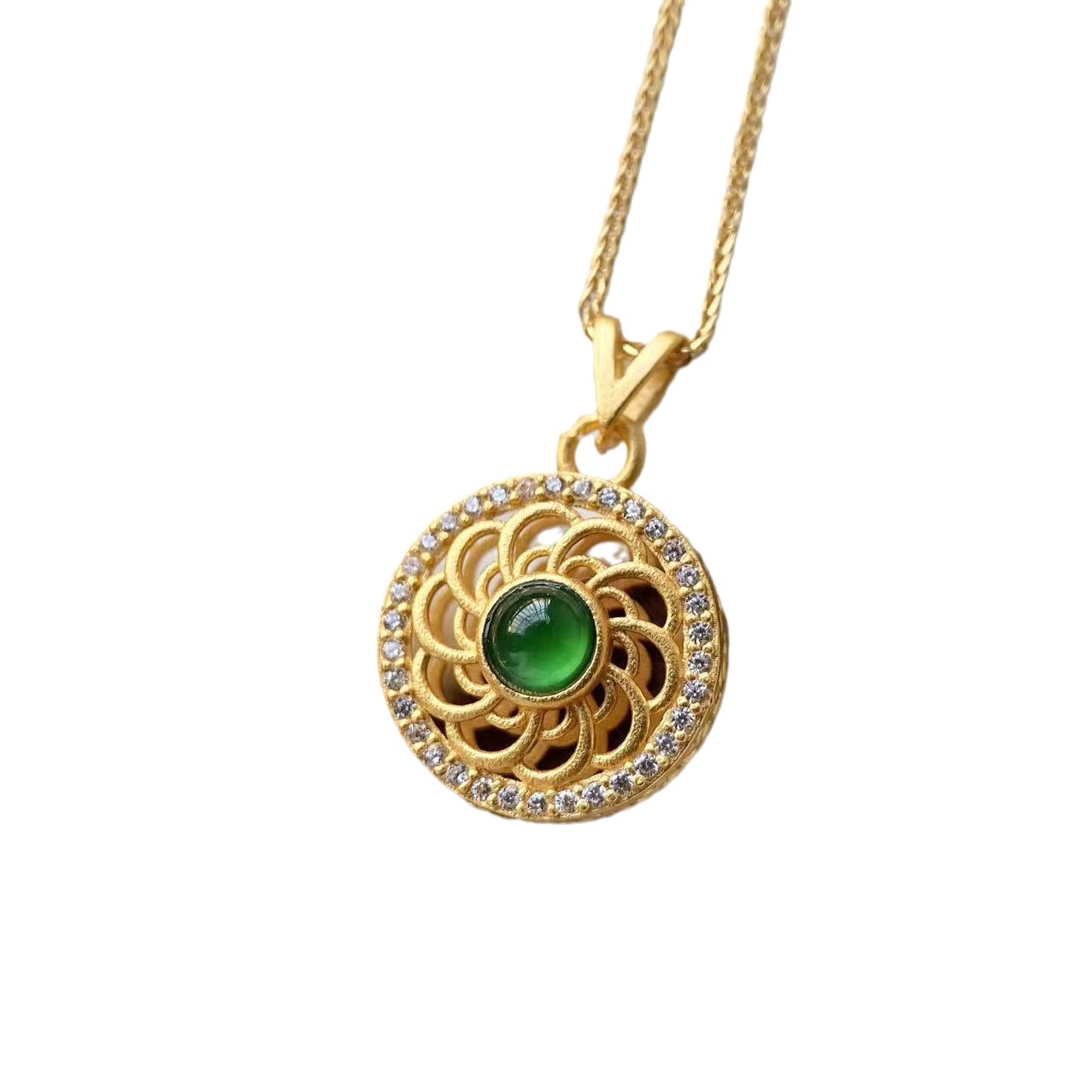 (2개) 공장 직접 자연 상품 위험 물질 옥 회전 링 펜던트 S  상감 패션 보석 선물