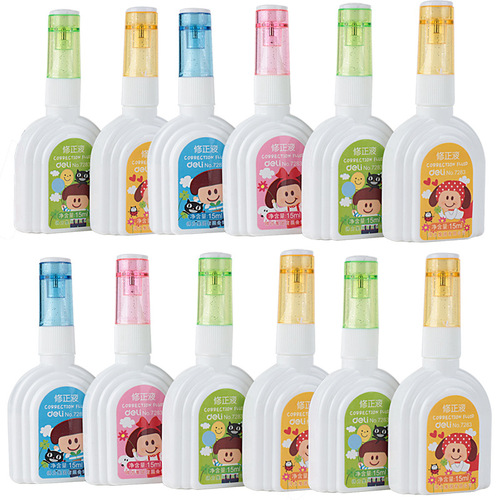 Deli correction fluid 7283/7284 student learning wrong question correction fluid office typo correction fluid stationery wholesale