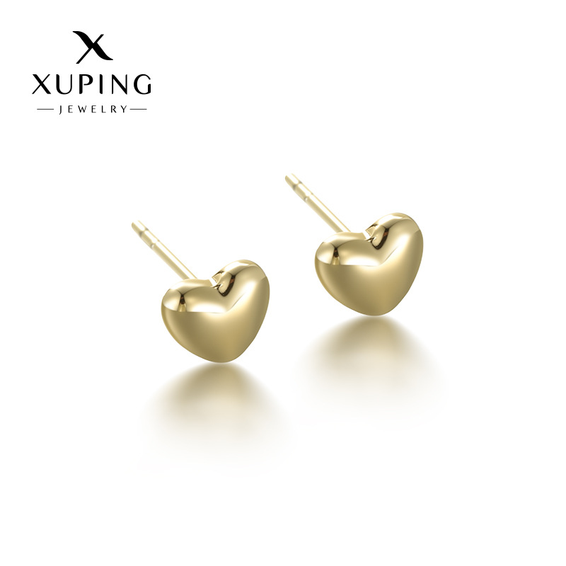 Xuping estilo simple brillante amor pernos de orejas fácil de usar para el viaje diario viento pequeño y exquisito orejas al por mayor mujeres