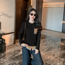 欧美高端明星同款时尚大牌假两件长袖T恤BIABETTY英伦专柜正品