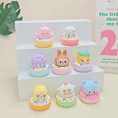 感触ペイントバブルドーナツ diy ジュエリーアクセサリーかわいい手作り漫画デスクトップトレンディな装飾品キーホルダー