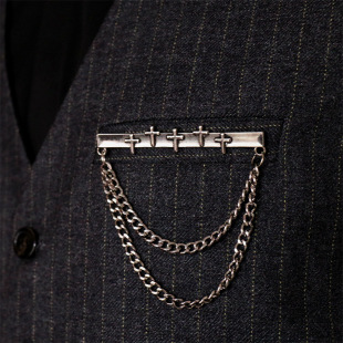 Trendy Men's All-match Shirt Collar Pin New Korean Style Suit Tassel Brooch High-end Suit Pin Corsage Accessories Brooch