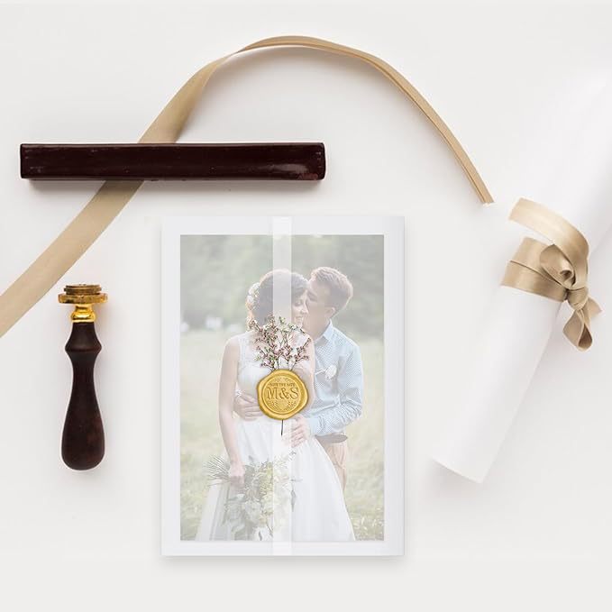 Sobre de papel de sulfato transparente en stock boda Amazon tarjeta de invitación transfronteriza Tarjeta de invitación de boda gracias tarjeta LOGO se puede agregar