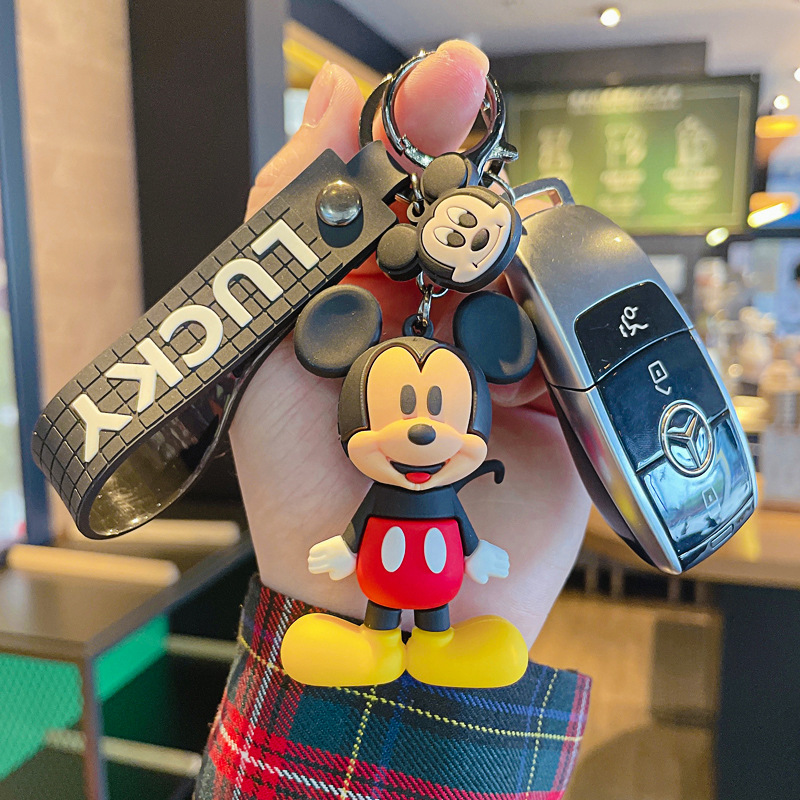 Llavero Creativo de Mickey y Minnie, Colgante de Muñecos de Dibujos Animados, Accesorio para Bolsos y Llaves de Coche, Regalo de Joyería