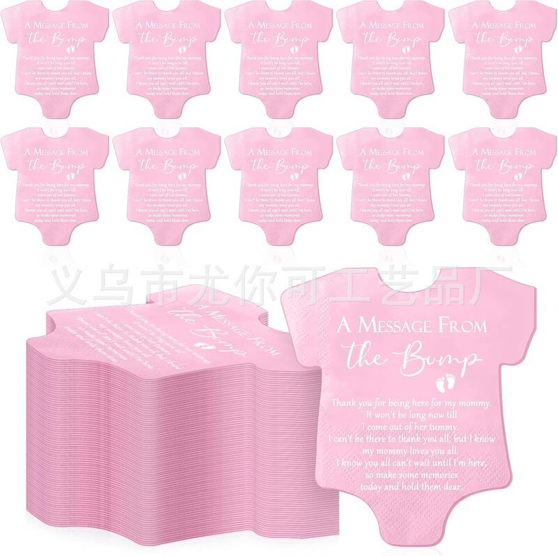 Cross-border New Tight Shaped Tissue Disposable Baby Bath Gender Revealing Decorative Party Napkin Powder Blue